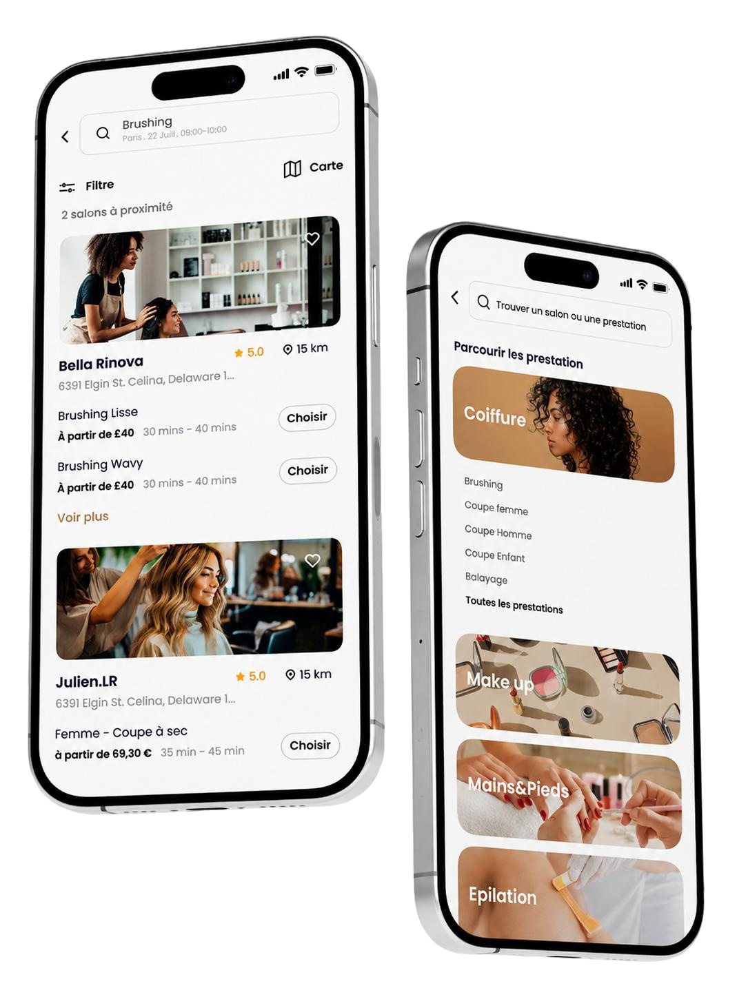 Application mobile Justwell — accueil